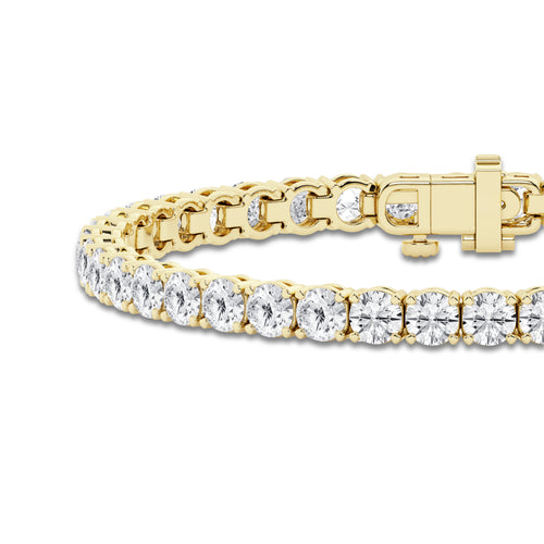 10 ctw Round Lab Grown Diamond Petite Tennis Bracelet - 6 Inches 14K Yellow Gold, DE, VS1