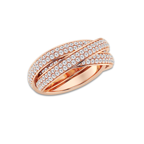 Mary 2 ctw Round Lab Grown Diamond Pave Infinity Eternity Band - 8mm Width 14K Rose Gold, DE, VS1