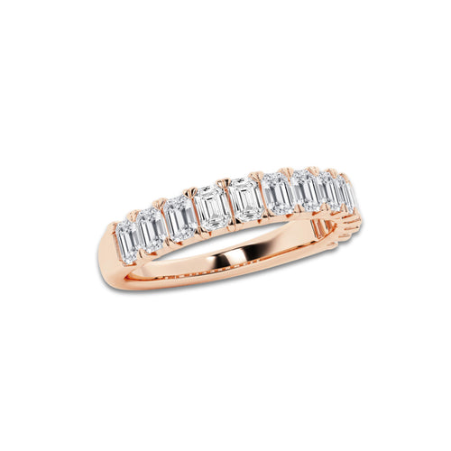 Karissa 1 1/2 ctw Emerald Lab Grown Diamond Wedding Band 14K Rose Gold, DE, VS1