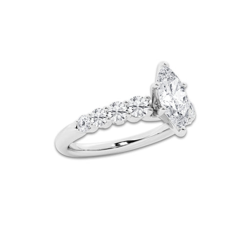 1.29 ctw Marquise Lab-Grown Diamond Side Stone Engagement Ring in 14K White Gold for Women | Colorless E, VS1 Clarity, IGI Certified 0.75 Ct Center Diamond