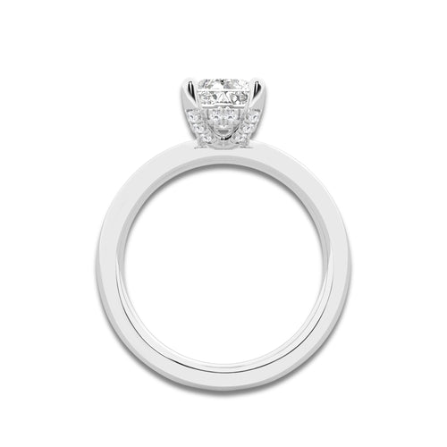 2 1/10 ctw Radiant Lab Grown Diamond Hidden Halo Engagement Ring Platinum, D, VVS | 2 ct Center