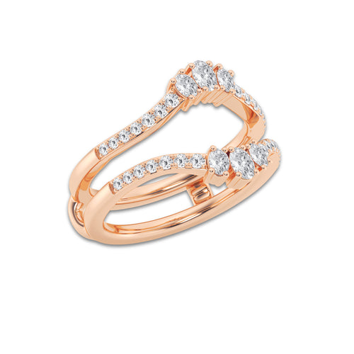 Jayleen 1/2 ctw Oval Lab Grown Diamond Ring Enhancer 14K Rose Gold, DE, VS1