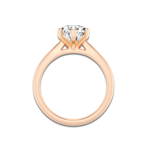Sierra 1 1/2 ctw Round Lab Grown Diamond Cathedral Six-Prong Solitaire Engagement Ring 14K Rose Gold, D, VVS | 1 1/2 ct Center