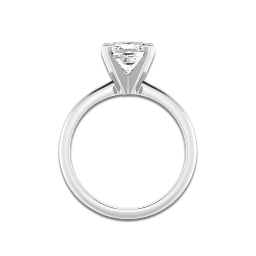 1.50 ctw Cushion Lab-Grown Diamond Minimalist Engagement Ring in Platinum for Women | E Color, VS1 Clarity, IGI Certified