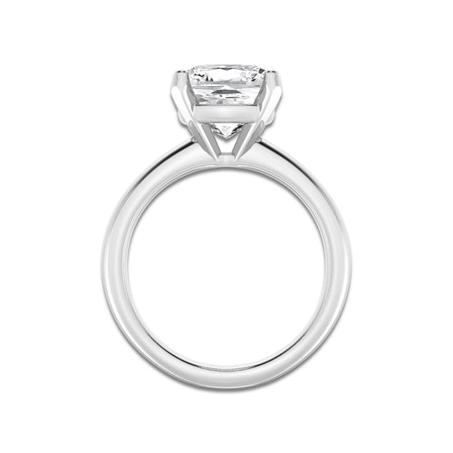 4.00 ctw Cushion Lab-Grown Diamond Minimalist Engagement Ring in 14K White Gold for Women | E Color, VS1 Clarity, IGI Certified