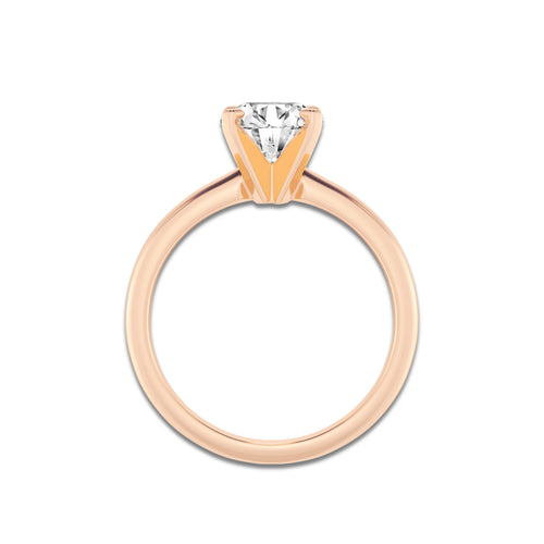 1.50 ctw Oval Lab-Grown Diamond Minimalist Engagement Ring in 14K Rose Gold for Women | D Color, VVS1 Clarity, IGI Certified