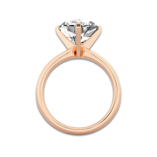 4.00 ctw Heart Lab-Grown Diamond Minimalist Engagement Ring in 14K Rose Gold for Women | D Color, VVS1 Clarity, IGI Certified