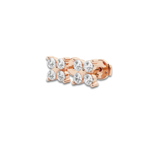 1 1/2 ctw Round Lab Grown Diamond Four-Stone Earrings 14K Rose Gold, DE, VS1