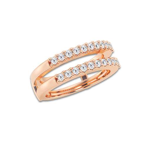 Cassandra 1/2 ctw Round Lab Grown Diamond Double Row Ring Enhancer 14K Rose Gold, DE, VS1