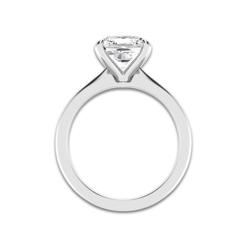 3 ctw Cushion Lab Grown Diamond Petite Solitaire Engagement Ring Platinum, E, VS1 | 3 ct Center