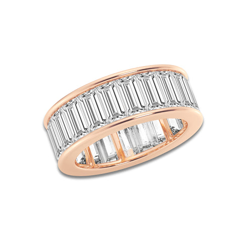 Naomi 6 7/8 ctw Baguette Lab Grown Diamond Channel Set Eternity Band - 7.5mm Width 14K Rose Gold, DE, VS1