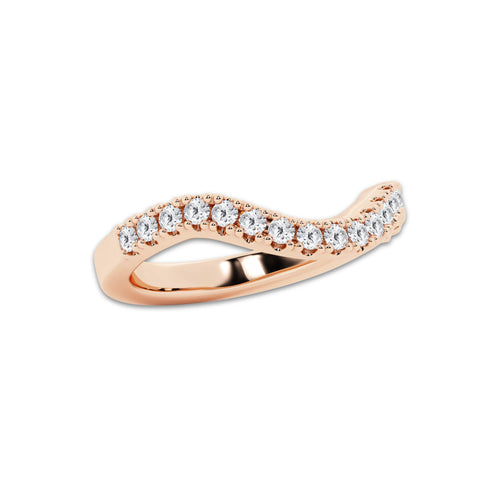 Karla 2/5 ctw Round Lab Grown Diamond Prong Set Wedding Band 14K Rose Gold, DE, VS1