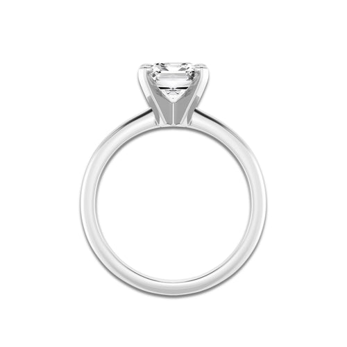 2.00 ctw Emerald Lab-Grown Diamond Minimalist Engagement Ring in 14K White Gold for Women | E Color, VS1 Clarity, IGI Certified