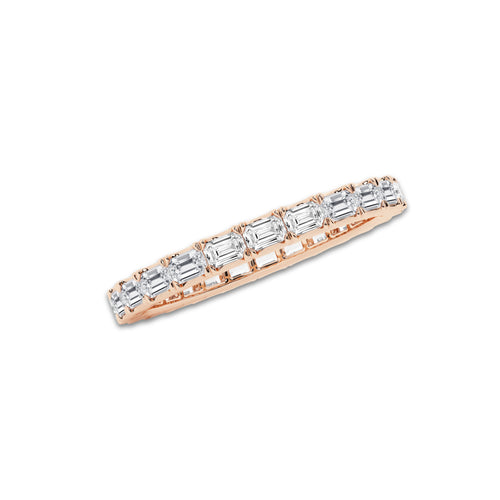 Renata 1 ctw East-West Emerald Lab Grown Diamond Eternity Band - 1.9mm Width 14K Rose Gold, DE, VS1