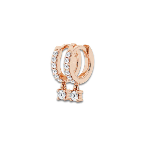 näas 1/5 ctw Round Lab Grown Diamond Hoop Earrings 14K Rose Gold, DE, VS1