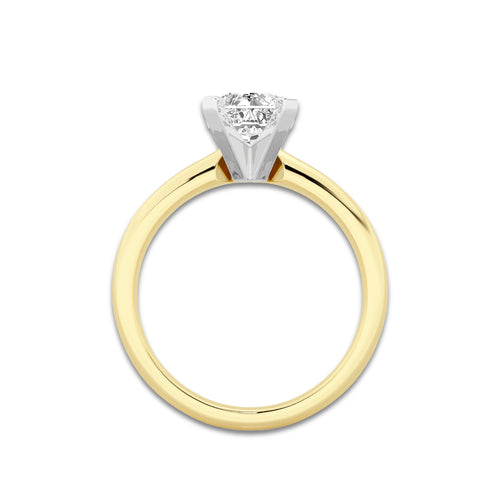 1.50 ctw Radiant Lab-Grown Diamond Minimalist Engagement Ring in 14K White Gold And Yellow Gold for Women | D Color, VVS1 Clarity, IGI Certified