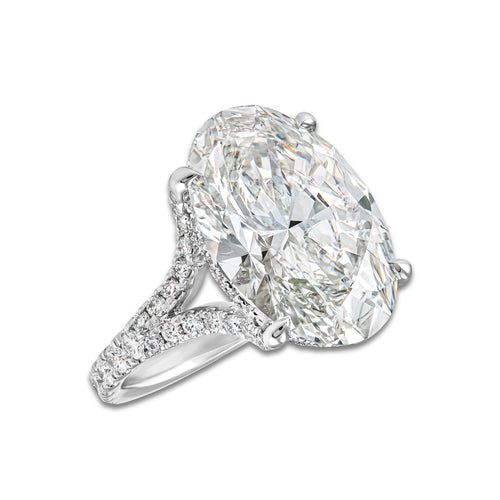 Tel Aviv Ring 18K White Gold, E, VS1 | IGI Certified, 12 ct Center