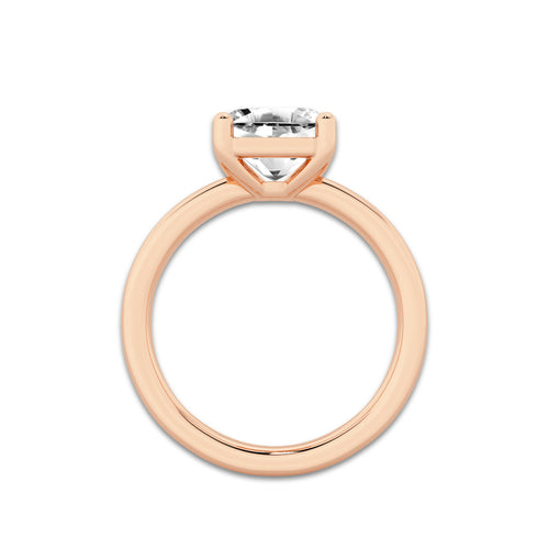 Gala 2 1/2 ctw Asscher Lab Grown Diamond Low Setting Solitaire Engagement Ring 14K Rose Gold, D, VVS | IGI Certified, 2 1/2 ct Center