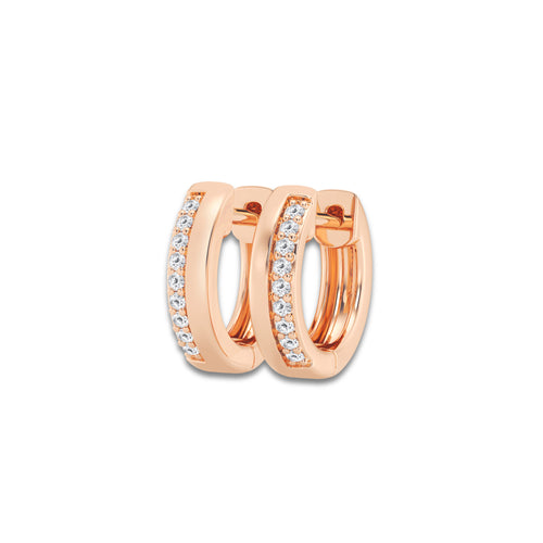 1/10 ctw Round Lab Grown Diamond Petite Hoop Earrings 14K Rose Gold, DE, VS1