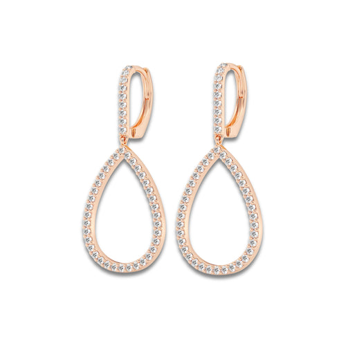 1/2 ctw Round Lab Grown Diamond Teardrop Earrings 18K Rose Gold, DE, VS1