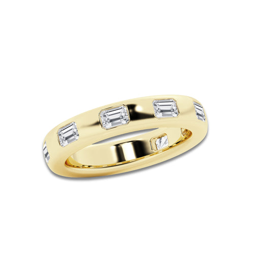 Libby 1 1/2 ctw Emerald Lab Grown Diamond Wedding Band 14K Yellow Gold, DE, VS1