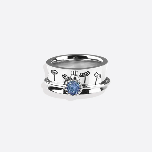 Dandelion Birthstone Spinning Fidget Ring
