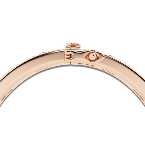 10 3/4 ctw Asscher Lab Grown Diamond Bangle Bracelet - 6 Inches 14K Rose Gold, DE, VS1