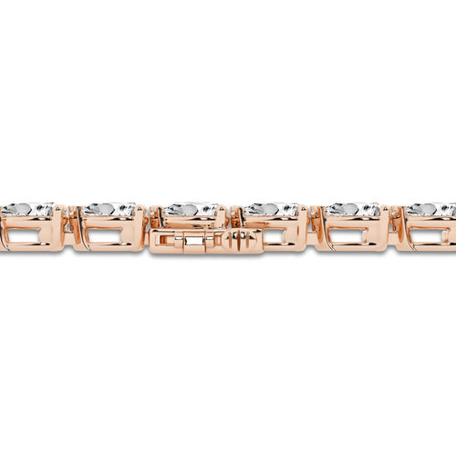 10 ctw Pear Lab Grown Diamond East-West Tennis Bracelet - 6 Inches 14K Rose Gold, DE, VS1