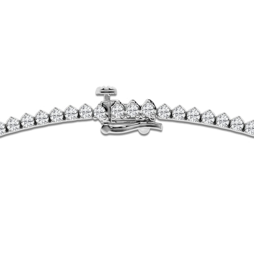 10 ctw Round Lab Grown Diamond Graduated Riviera Necklace 14K White Gold, DE, VS1