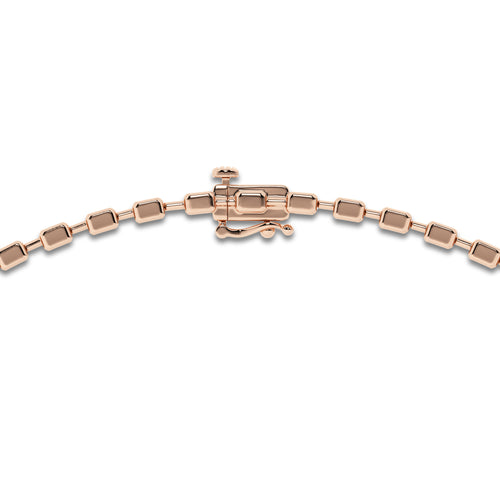 7 ctw Emerald Lab Grown Diamond East West Link Necklace 14K Rose Gold, DE, VS1