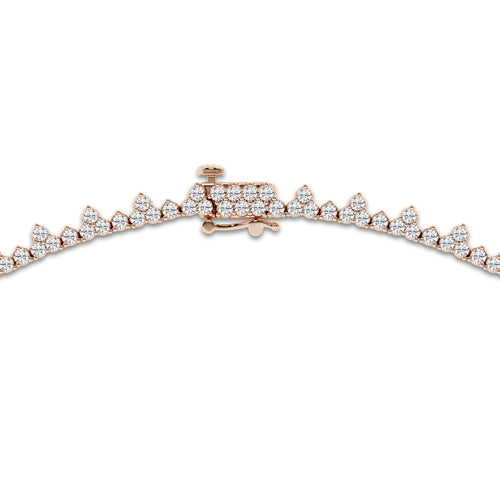 11 1/3 ctw Round Lab Grown Diamond Graduated Bib Necklace 14K Rose Gold, DE, VS1