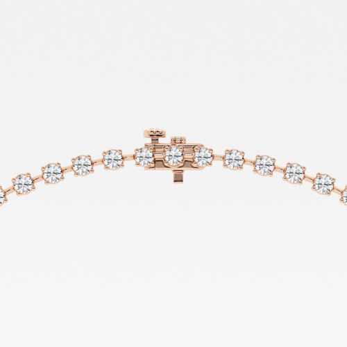 16 1/2 ctw Round Lab Grown Diamond Lariat Tennis Necklace 18K Rose Gold, DE, VS1 | 3 ct Center
