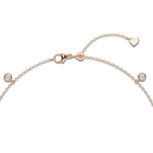 1 1/3 ctw Multi-Shape Lab Grown Diamond Dangle Charm Anklet 14K Rose Gold, DE, VS1