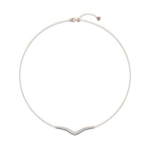 1 ctw Curve Flow Necklace 14K Rose Gold, E, VS1