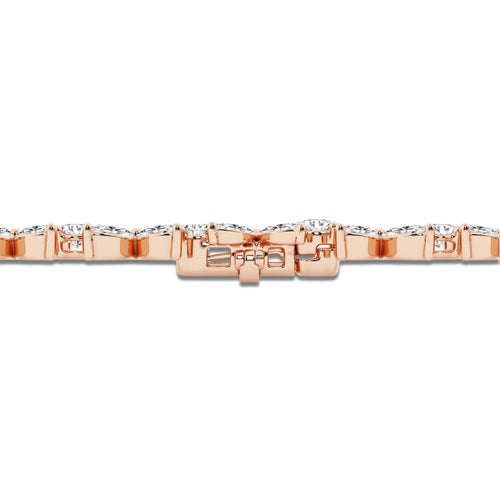 17 7/8 ctw Marquise Lab Grown Diamond Flower Bracelet - 7 Inches 14K Rose Gold, DE, VS1