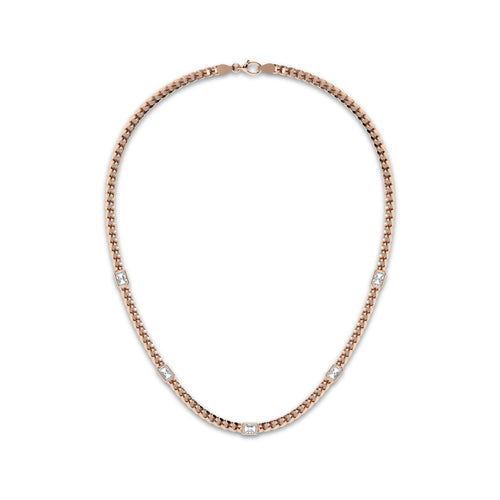 näas 2 1/2 ctw Radiant Lab Grown Diamond Station Necklace 14K Rose Gold, DE, VS1