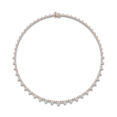 11 1/3 ctw Round Lab Grown Diamond Graduated Bib Necklace 14K Rose Gold, DE, VS1
