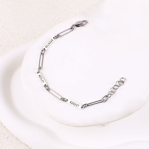 Personalized Paperclip Name Bracelet