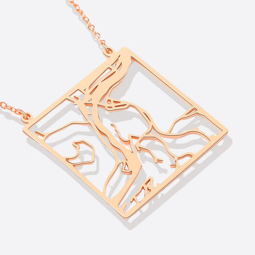 Custom Map Pendant Necklace