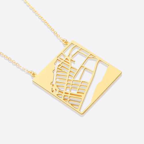 Custom Map Pendant Necklace