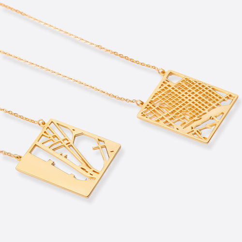 Custom Map Pendant Necklace