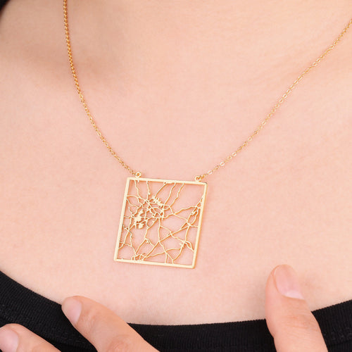 Custom Map Pendant Necklace