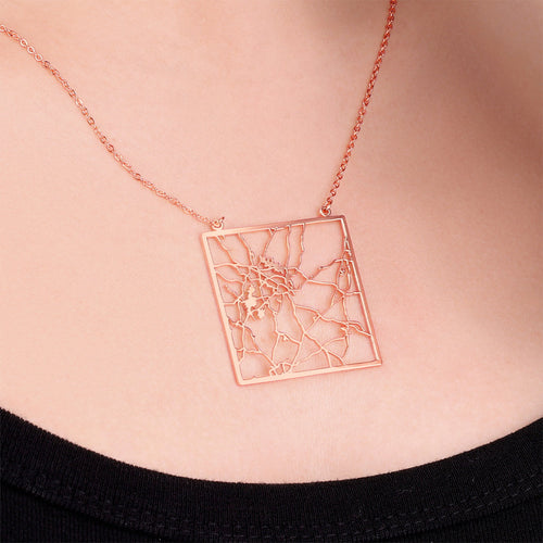 Custom Map Pendant Necklace