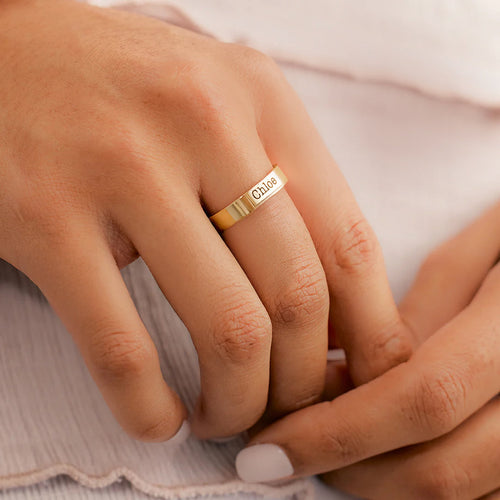 Engraved Stackable Name Ring | 3mm Band