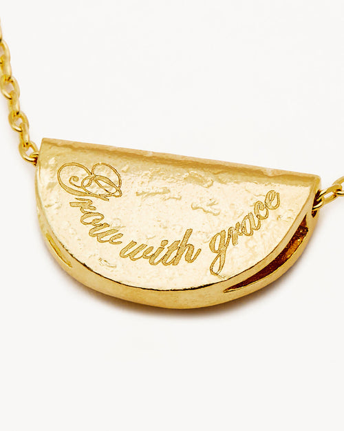 Yellow Gold Vermeil Lotus Birthstone Necklace - December - Blue Topaz