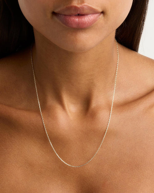 White Gold Vermeil 21" Signature Chain Necklace