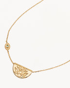 Yellow Gold Vermeil Eye of Peace Lotus Necklace