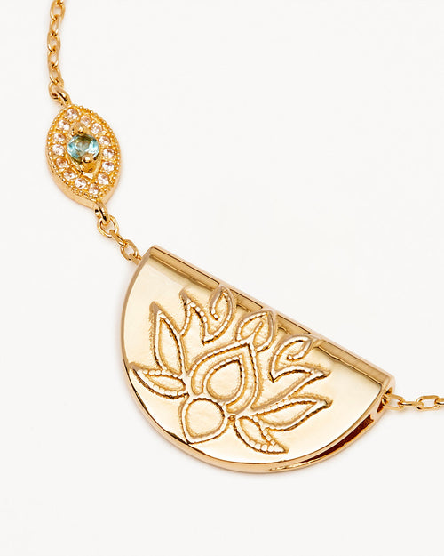 Yellow Gold Vermeil Eye of Peace Lotus Necklace