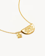Yellow Gold Vermeil Lotus and Little Buddha Necklace