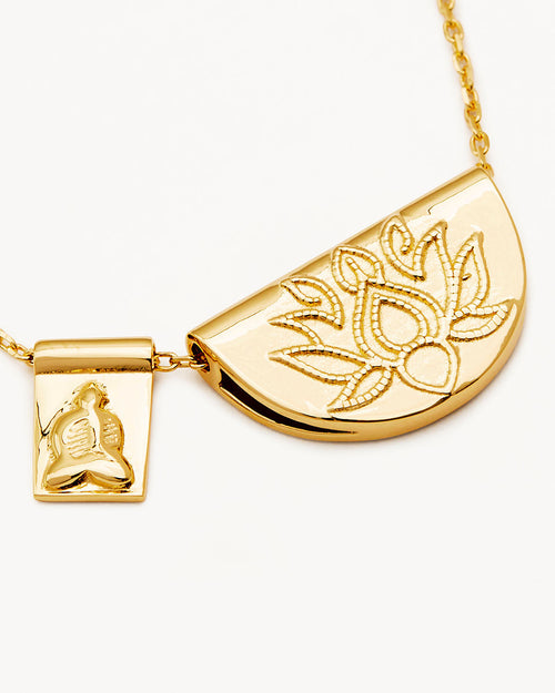 Yellow Gold Vermeil Lotus and Little Buddha Necklace